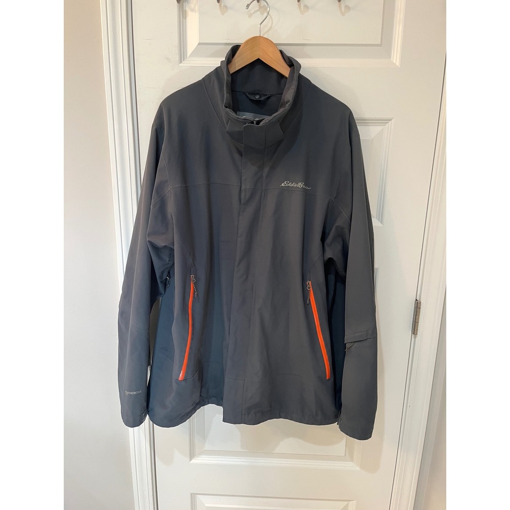 Eddie Bauer WeatherEdge Plus Ski Jacket Shell Only Mens 2XL Gray Orange NO HOOD